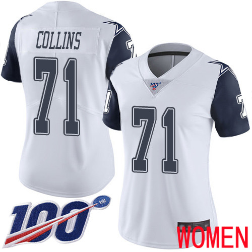 Women Dallas Cowboys Limited White La el Collins 71 100th Season Rush Vapor Untouchable NFL Jersey